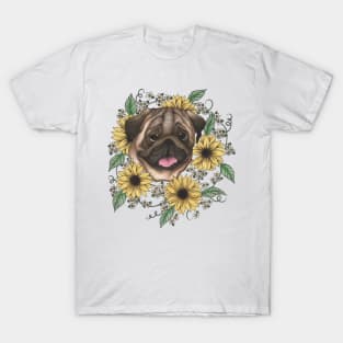 Sunflower Pug T-Shirt